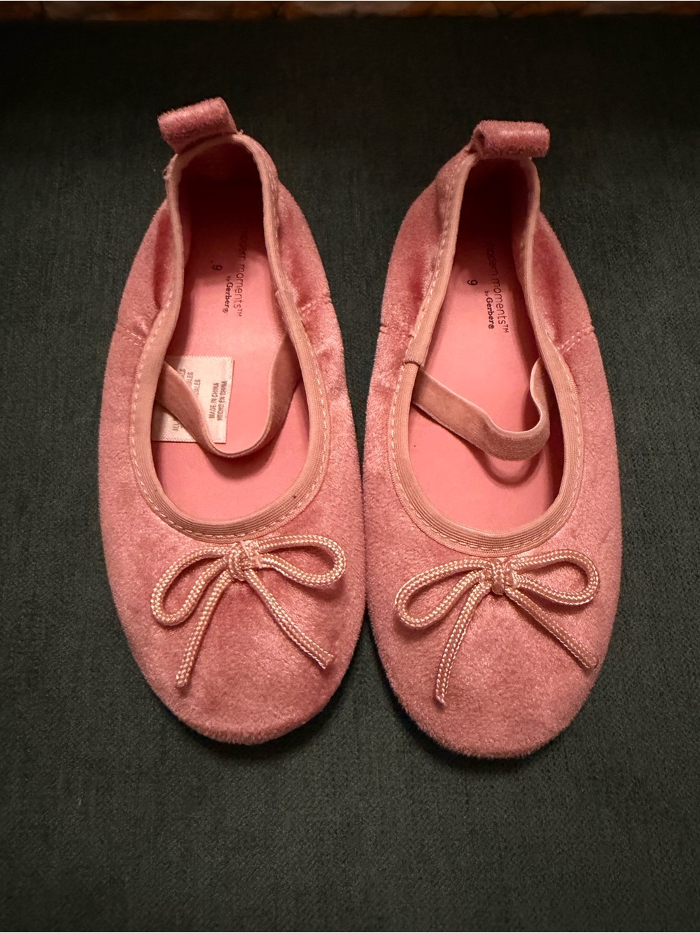 Gerber Pink Girls' Ballet Flats with Bow Accent